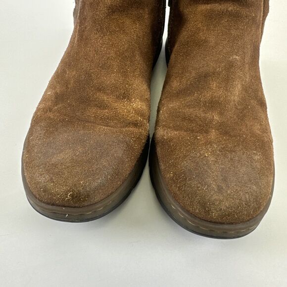 Born Brown Suede Wool Ankle Boots Side Zip Flat Comfort F03226 Womens 8.5 M - Picture 5 of 14